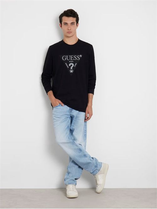 t-shirt uomo nera GUESS | M4YI06I3Z14/JBLK